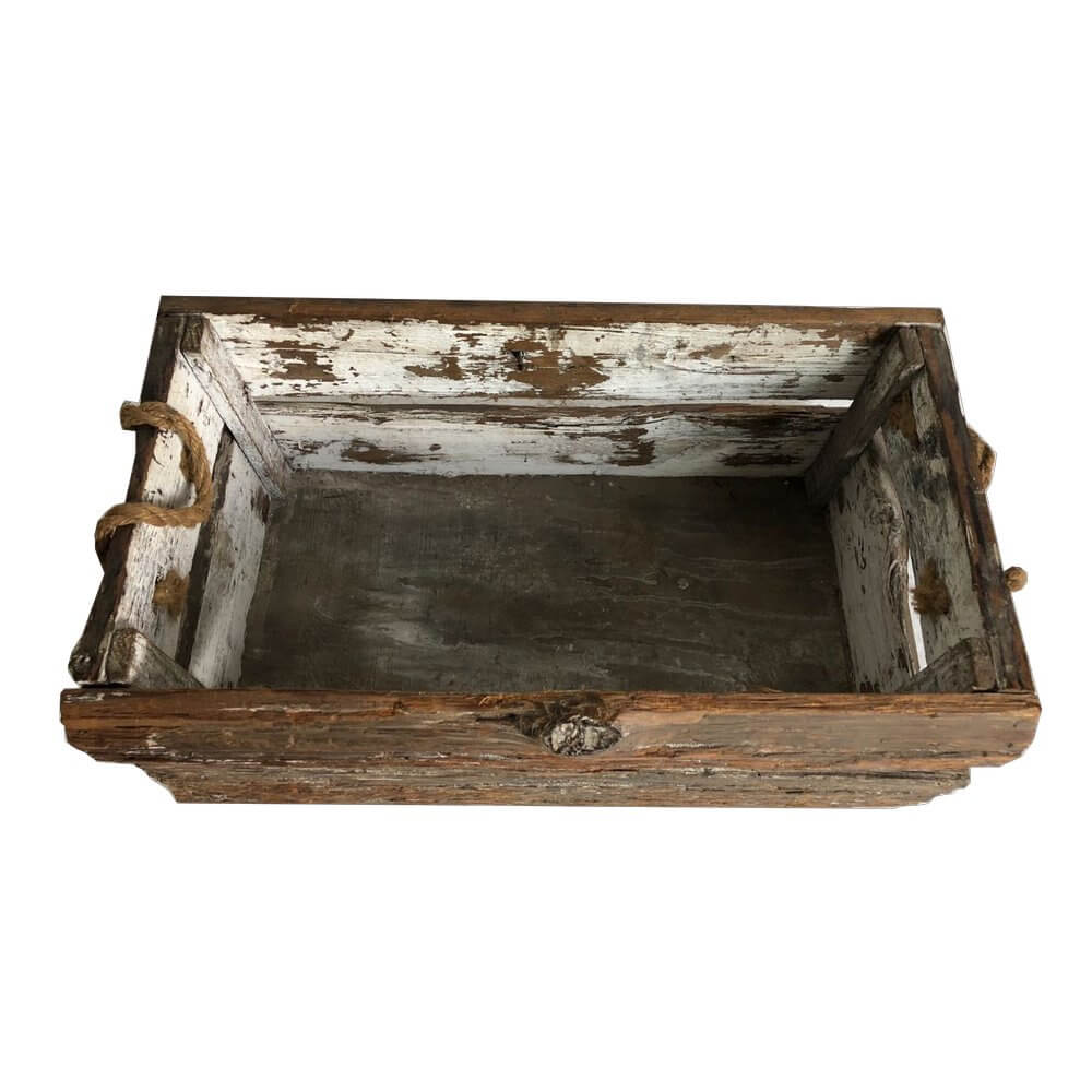 PINEEA Mini caja de madera vintage nature 30x20x15 - cajas de vino de madera  vintage - caja de fruta de madera - caja de vino de madera - caja de madera  deco 
